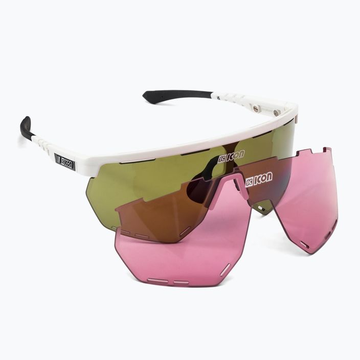 Okulary przeciwsłoneczne SCICON Aerowing white gloss/scnpp green trail