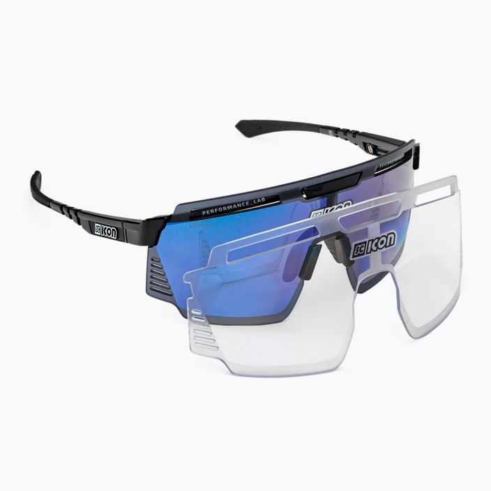 Okulary przeciwsłoneczne SCICON Aerowatt black gloss/scnpp multimirror blue