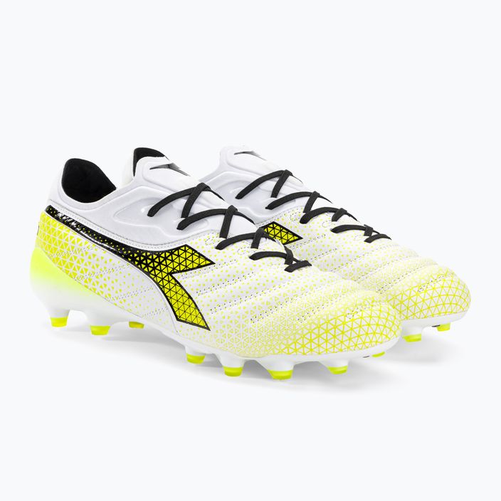 Buty piłkarskie męskie Diadora Brasil Elite Tech GR LPX white/black/fluo yellow 4