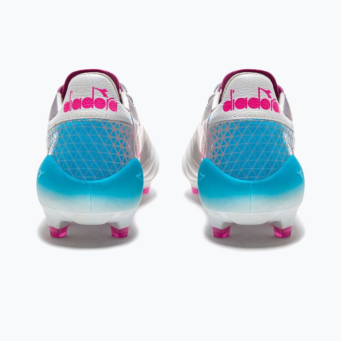 Buty piłkarskie męskie Diadora Brasil Elite Veloce GR ITA LPX white/pink fluo/blue fluo 12