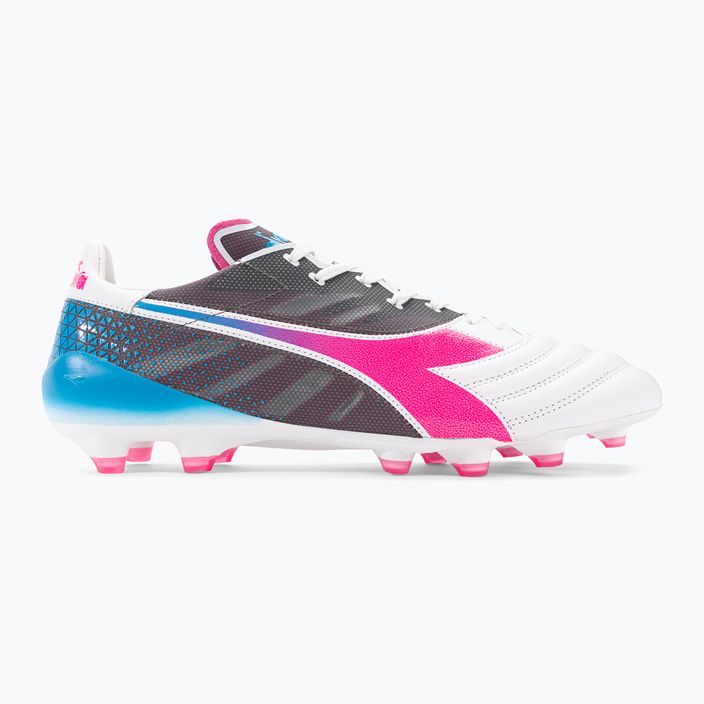 Buty piłkarskie męskie Diadora Brasil Elite Veloce GR ITA LPX white/pink fluo/blue fluo 2