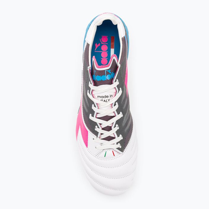 Buty piłkarskie męskie Diadora Brasil Elite Veloce GR ITA LPX white/pink fluo/blue fluo 6