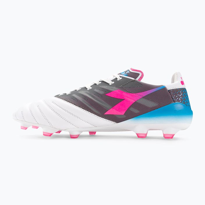 Buty piłkarskie męskie Diadora Brasil Elite Veloce GR ITA LPX white/pink fluo/blue fluo 10