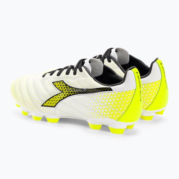 Buty piłkarskie dziecięce Diadora Brasil Elite GR LT LPU Y white/black/fluo yellow 3