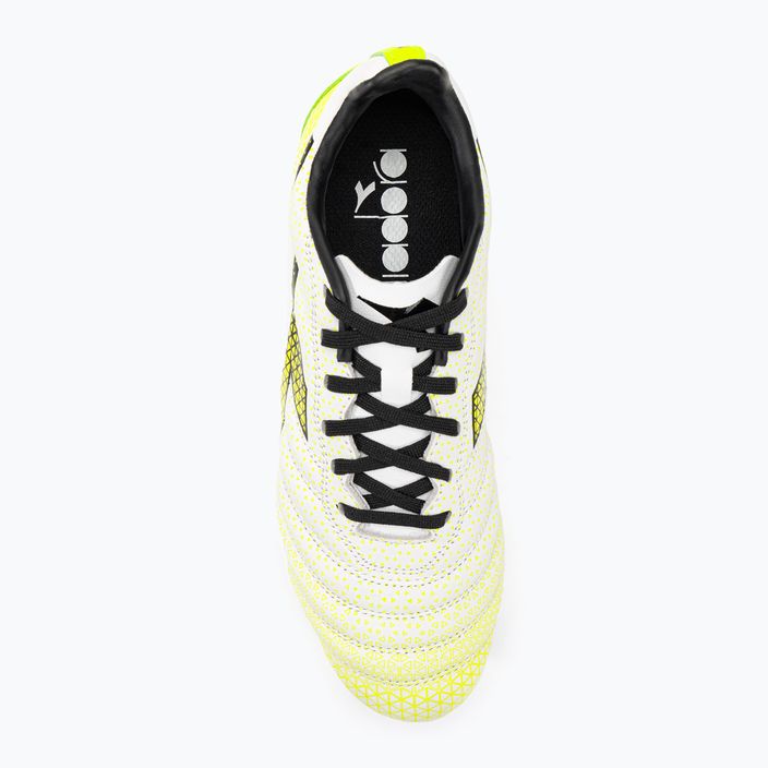 Buty piłkarskie dziecięce Diadora Brasil Elite GR LT LPU Y white/black/fluo yellow 6