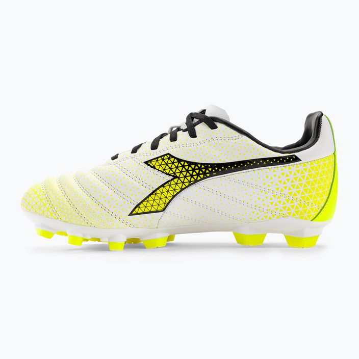 Buty piłkarskie dziecięce Diadora Brasil Elite GR LT LPU Y white/black/fluo yellow 10