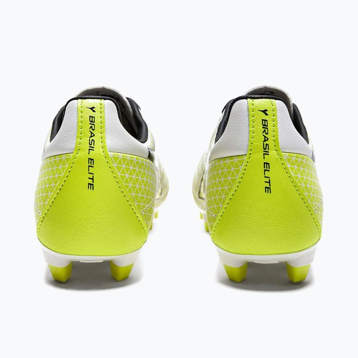 Buty piłkarskie dziecięce Diadora Brasil Elite GR LT LPU Y white/black/fluo yellow 12