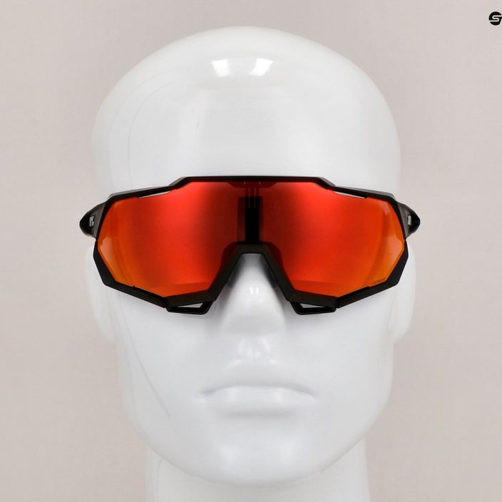 Okulary przeciwsłoneczne 100% Speedtrap soft tact black/hiper red multilayer mirror 11