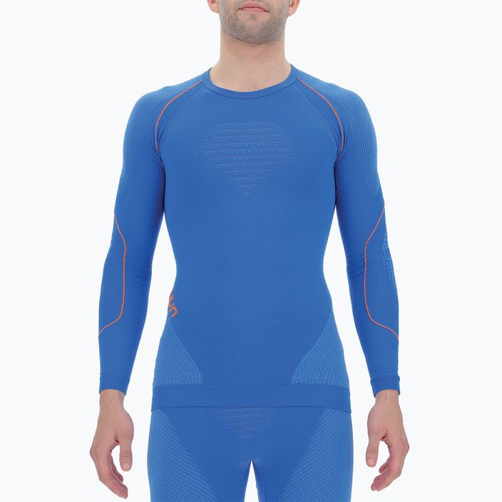 Longsleeve termoaktywny męski UYN Evolutyon UW Shirt blue/blue/orange shiny 4