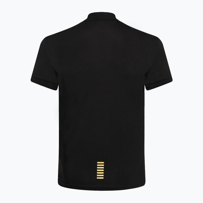 Koszulka polo męska EA7 Emporio Armani Train Core ID black/gold logo 2