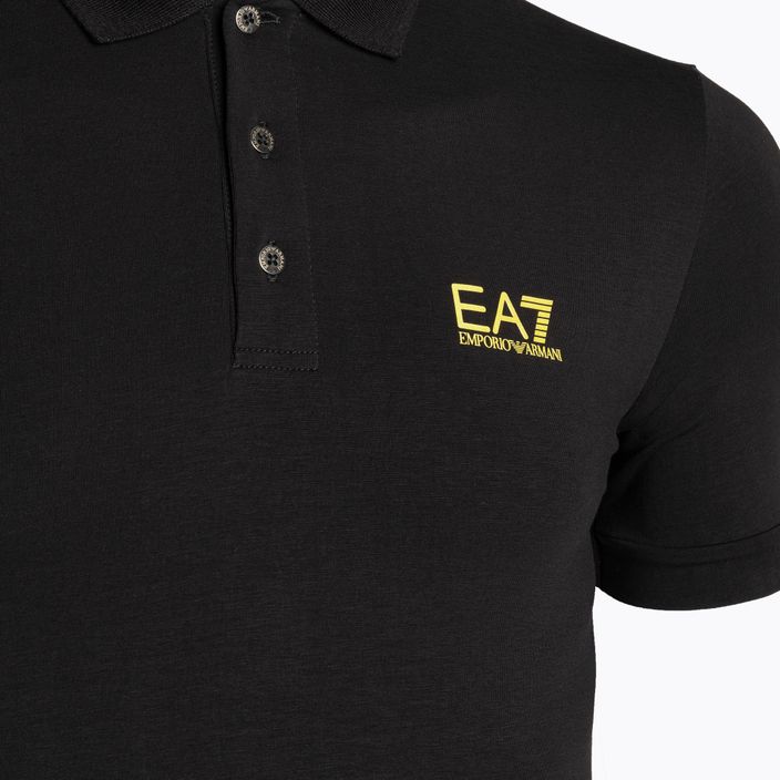 Koszulka polo męska EA7 Emporio Armani Train Core ID black/gold logo 3