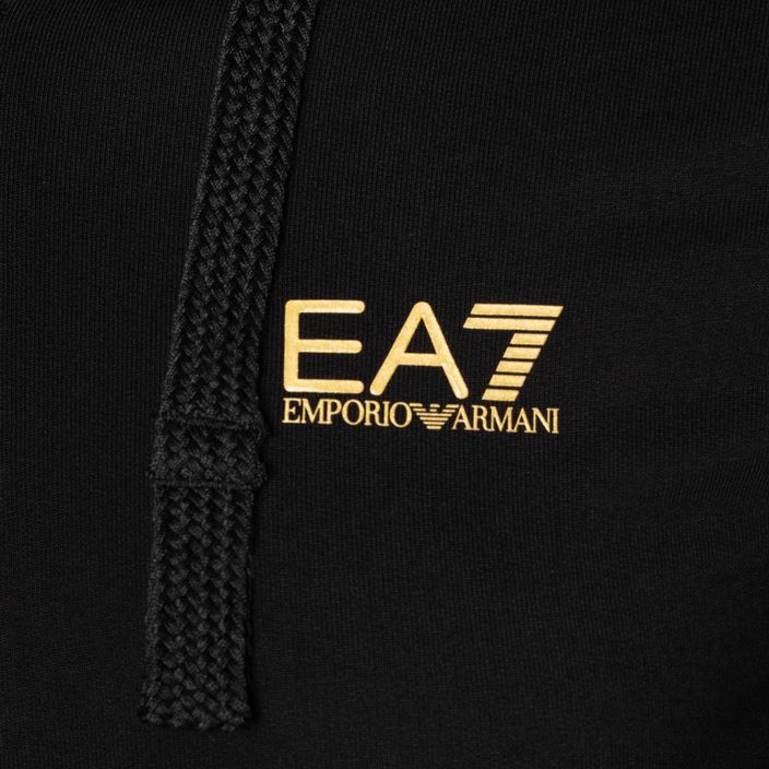 Bluza męska EA7 Emporio Armani Train Core ID Hoodie FZ Coft black/gold logo 3