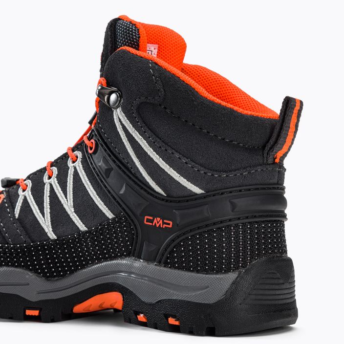 Buty trekkingowe dziecięce CMP Rigel Mid Wp antracite/flash orange 10