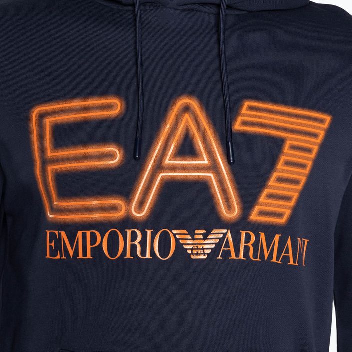 Bluza męska EA7 Emporio Armani Train Logo Series Oversize Logo Hoodie Coft navy blue 3