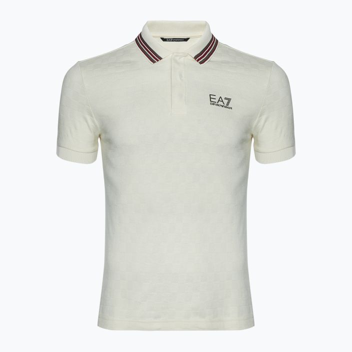 Koszulka męska EA7 Emporio Armani Golf Pro Polo Check silver birch