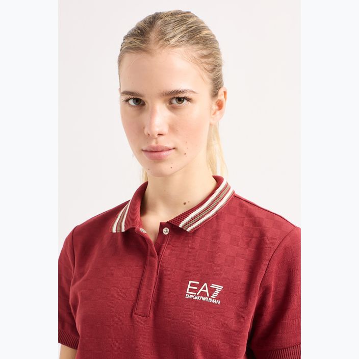 Koszulka damska EA7 Emporio Armani Golf Pro Polo Damier syrah 4