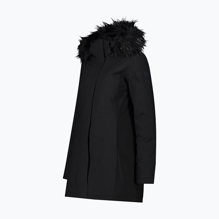 Płaszcz przeciwdeszczowy damski CMP Coat Zip Hood czarna 32K3196F/U901 2