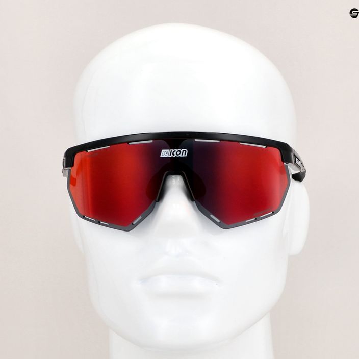 Okulary przeciwsłoneczne SCICON Aerowing black gloss/scnpp multimirror red 9