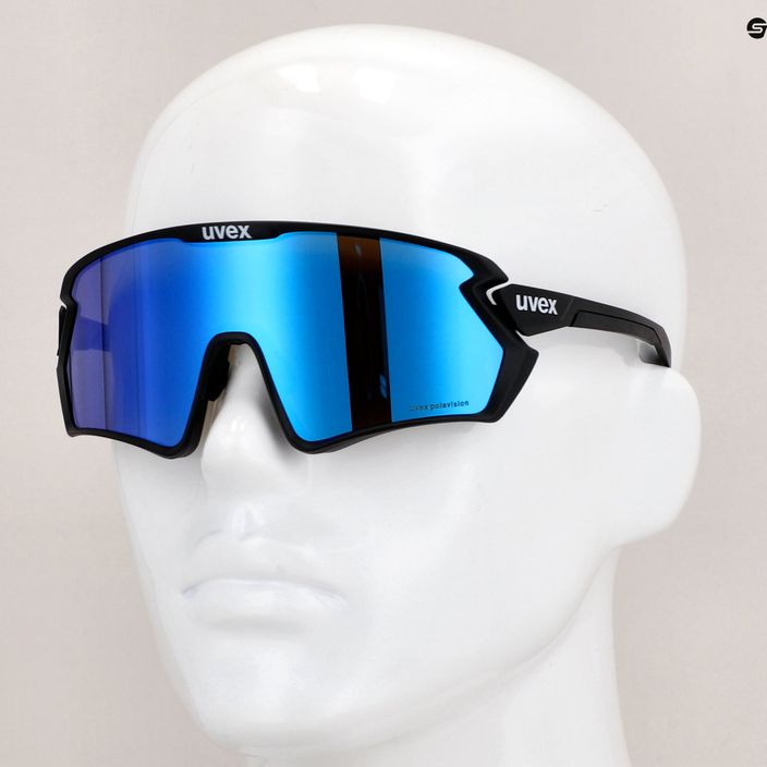 Okulary przeciwsłoneczne UVEX Sportstyle 231 2.0 P black mat/mirror blue 11