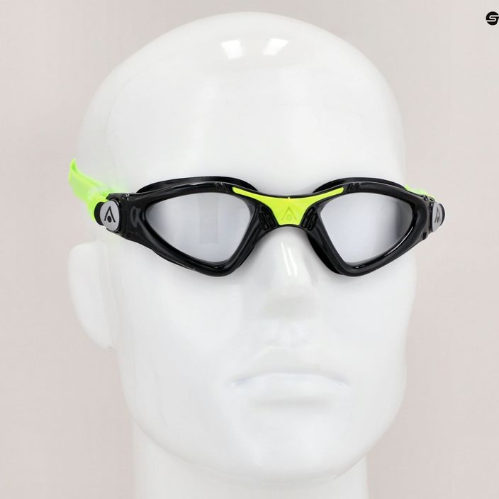 Okulary do pływania dziecięce Aquasphere Kayenne 2022 black/bright green/clear 7