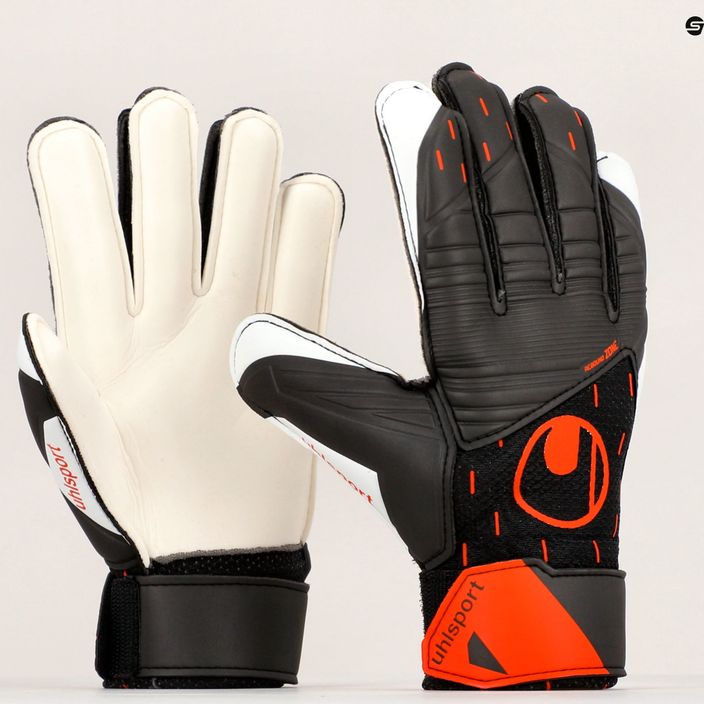 Rękawice bramkarskie uhlsport Speed Contact Starter Soft czarne/białe/neonowe pomarańczowe 9