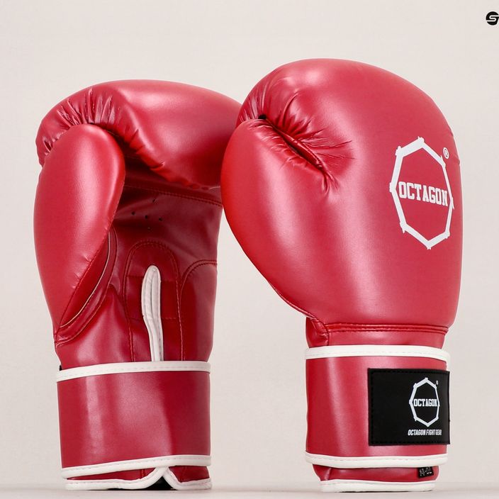 Rękawice bokserskie Octagon metallic red 7