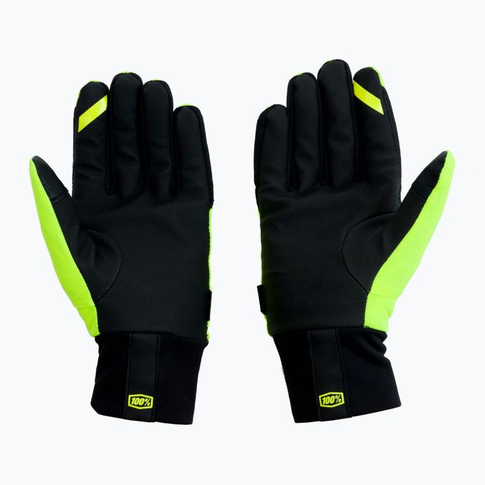 Rękawiczki rowerowe 100% Hydromatic Waterproof neon yellow 2