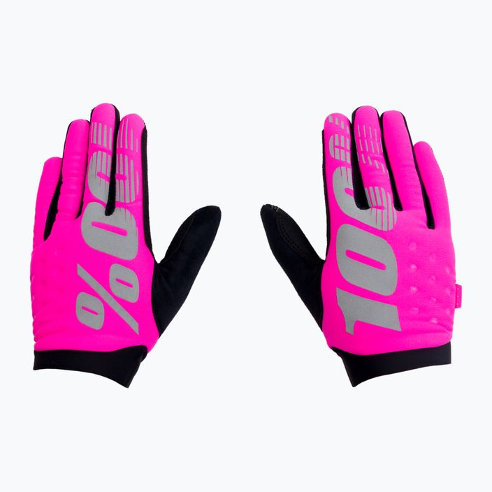 Rękawiczki rowerowe damskie 100% Brisker W neon pink/black 3