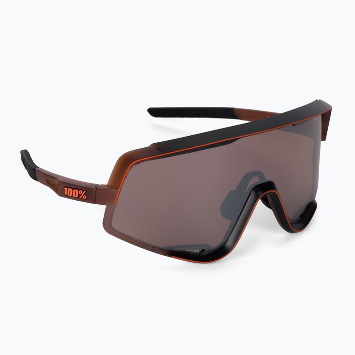 Okulary przeciwsłoneczne 100% Glendale Mirror Lens matte translucent brown fade/hiper silver