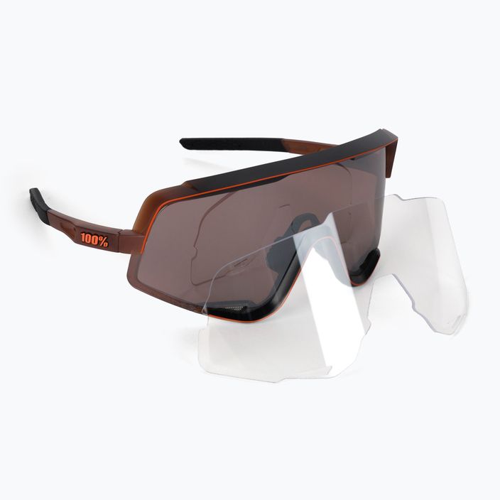 Okulary przeciwsłoneczne 100% Glendale Mirror Lens matte translucent brown fade/hiper silver 5