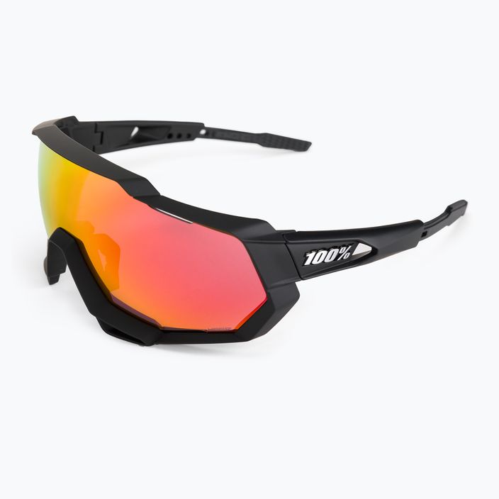 Okulary przeciwsłoneczne 100% Speedtrap soft tact black/hiper red 5