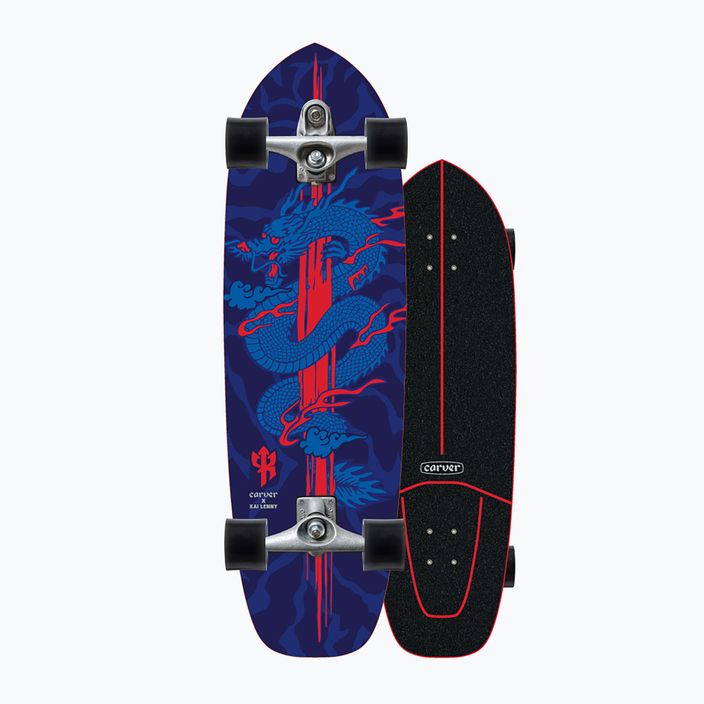 Deskorolka surfskate Carver C7 Raw 34" Kai Dragon 2022 Complete niebiesko-czerwona C1013011143 8
