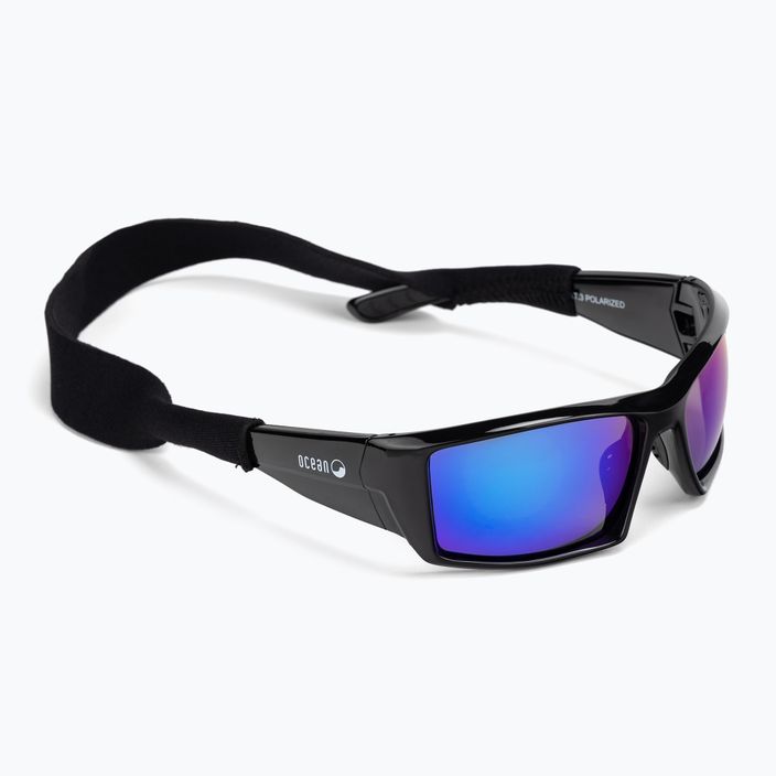 Okulary przeciwsłoneczne Ocean Sunglasses Aruba shiny black/revo blue 6