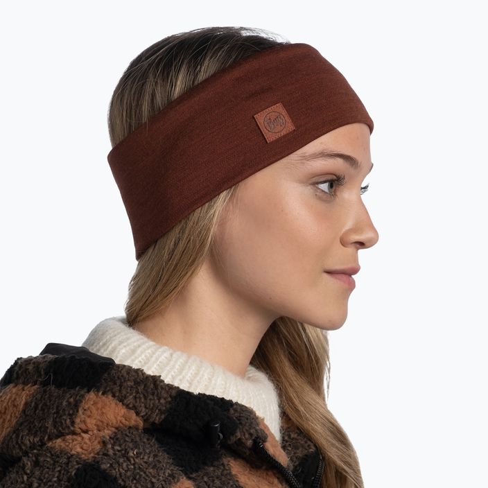 Opaska na głowę BUFF Merino Wide solid sienna 3