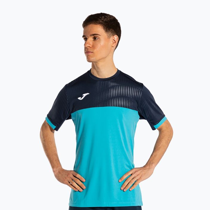 Koszulka tenisowa męska Joma Montreal fluor turquoise/navy 3