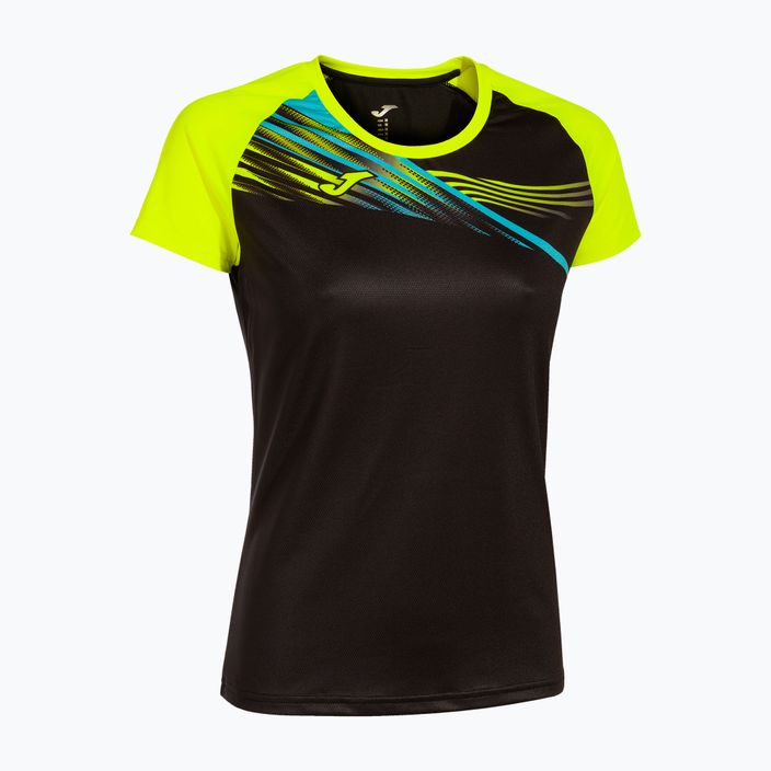 Koszulka do biegania damska Joma Elite X black/fluor yellow