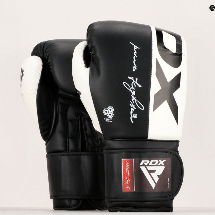 Rękawice bokserskie RDX REX F4 white/black 8