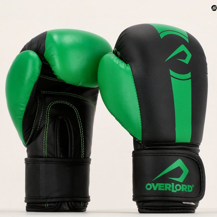 Rękawice bokserskie Overlord Boxer czarne/zielone 11