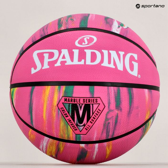 Piłka do koszykówki Spalding Marble różowa rozmiar 7 6