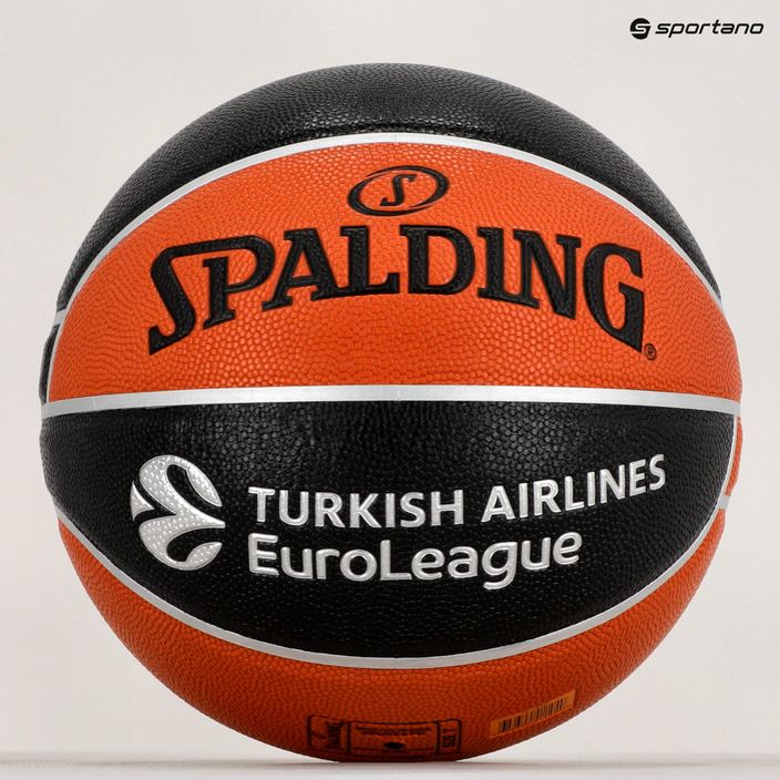 Piłka do koszykówki Spalding Euroleague TF-500 Legacy 2021 pomarańczowa/czarna rozmiar 7 6