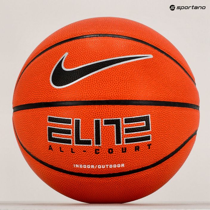 Piłka do koszykówki Nike Elite All Court 8P 2.0 Deflated amber/black/metallic silver rozmiar 7 5