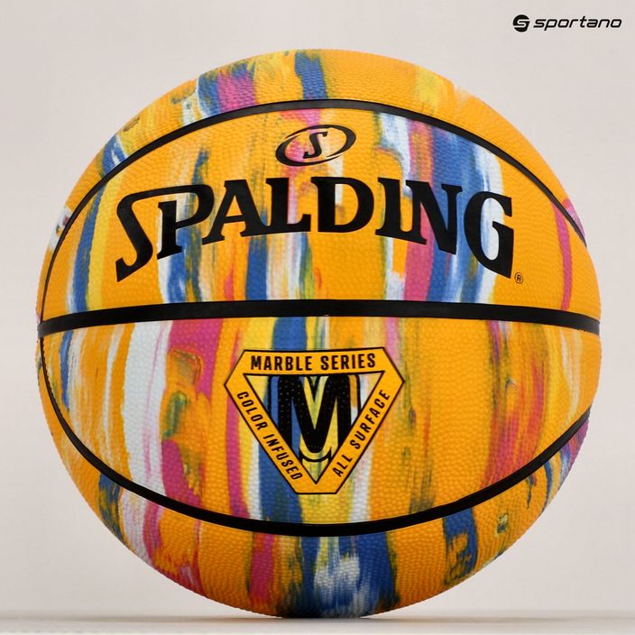 Piłka do koszykówki Spalding Marble żółta rozmiar 7 6