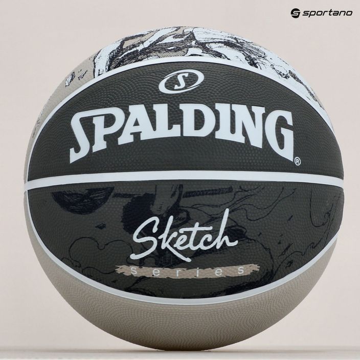 Piłka do koszykówki Spalding Sketch Jump czarna/szara rozmiar 7 6