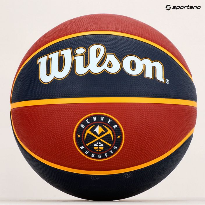 Piłka do koszykówki Wilson NBA Team Tribute Denver Nuggets blue rozmiar 7 6