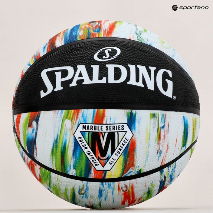 Piłka do koszykówki Spalding Marble czarna/biała/czerwona rozmiar 7 5