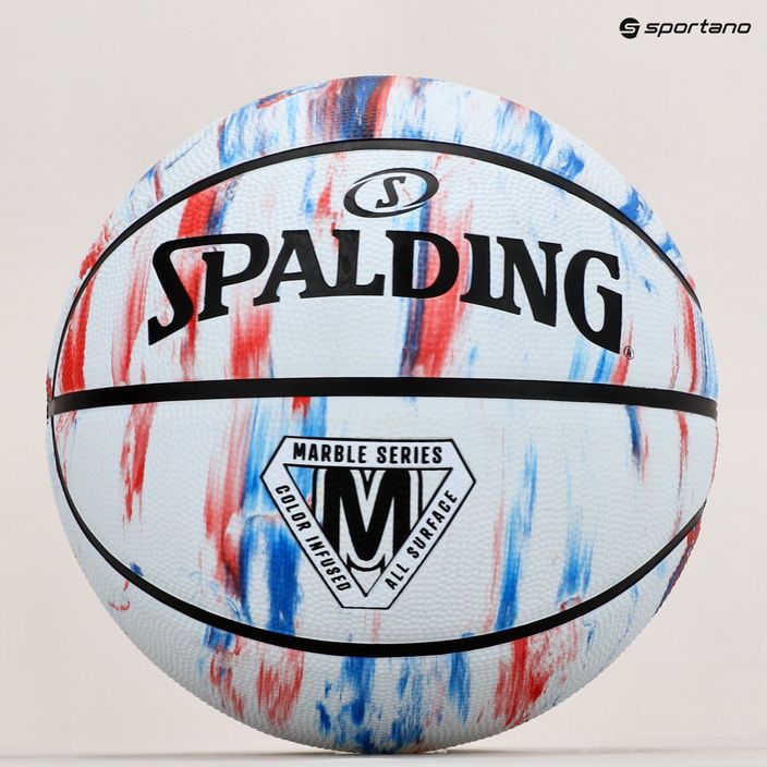 Piłka do koszykówki Spalding Marble czerwona/biała/niebieska rozmiar 7 6