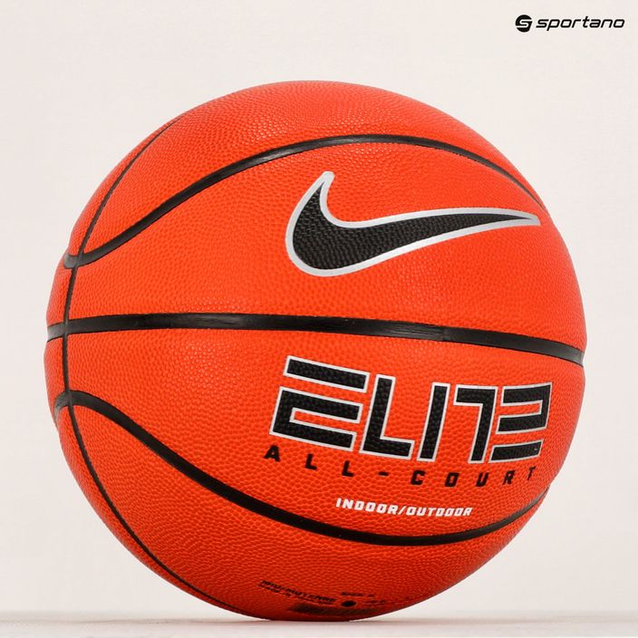 Piłka do koszykówki Nike Elite All Court 8P 2.0 Deflated amber/black/metallic silver rozmiar 6 5