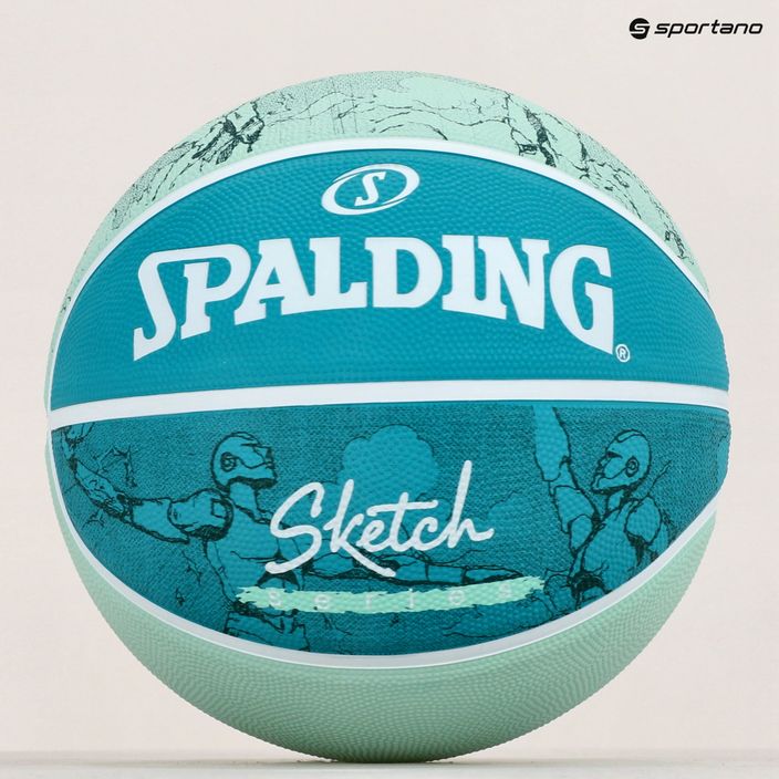 Piłka do koszykówki Spalding Sketch Crack niebieska/błękitna rozmiar 7 6
