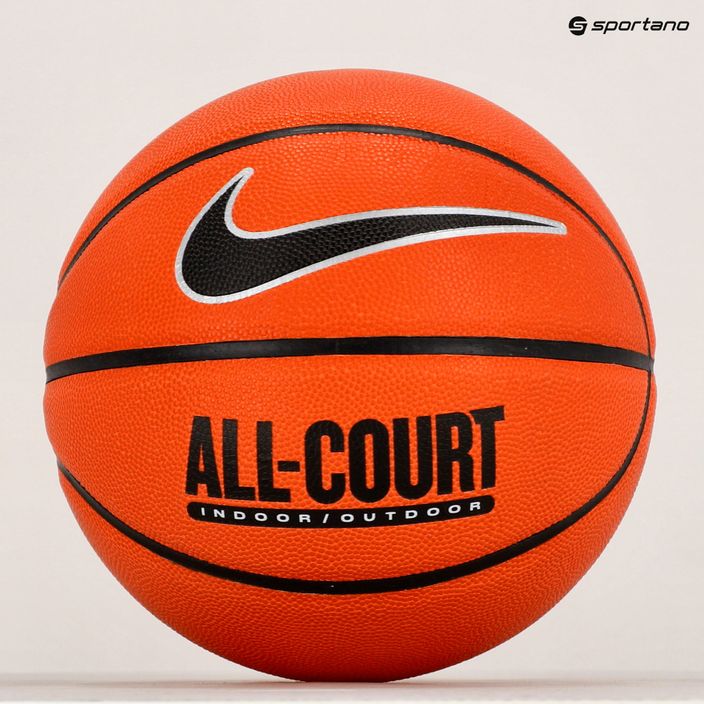 Piłka do koszykówki Nike Everyday All Court 8P Deflated amber/black/metallic silver rozmiar 7 5
