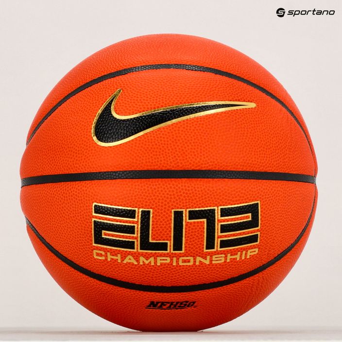 Piłka do koszykówki Nike Elite Championship 8P 2.0 Deflated amber/black/metallic gold rozmiar 7 5